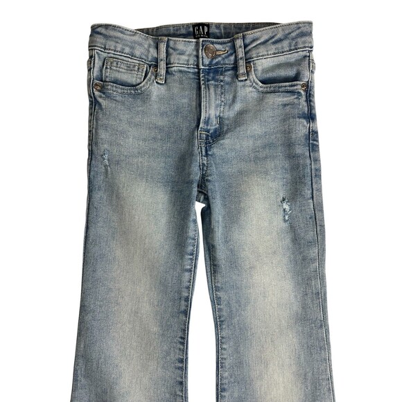 Gap Denim Youth Girls 70s Flare Jeans  Size 7  Light Wash  Retro Hippie Boho BTS - Picture 3 of 10